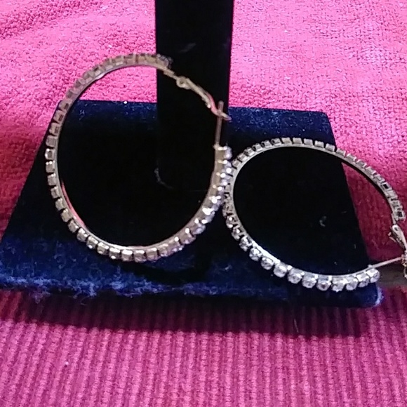 Crystal Collection Jewelry - Gold Tone or Silver Tone Hoop Earrings!!